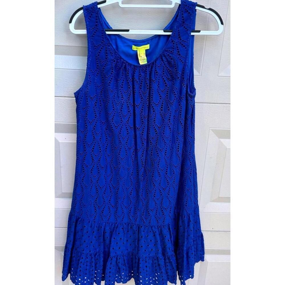 Catherine Malandrino Women's Blue Eyelet Dress, Size 14